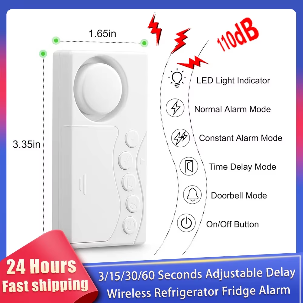 Door Window Sensor - New Freezer Door Alarm with Delay