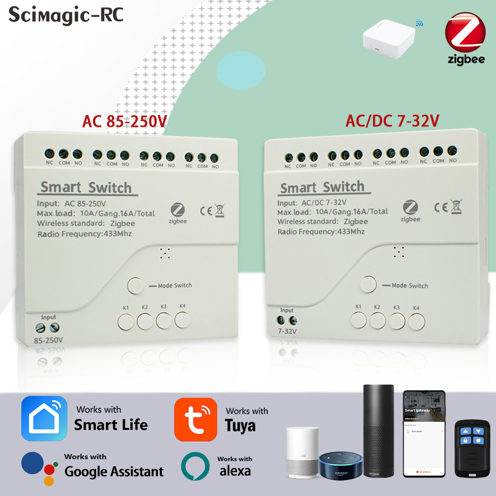 Smart Home Google - 4CH Zigbee Tuya Smart Home Relay