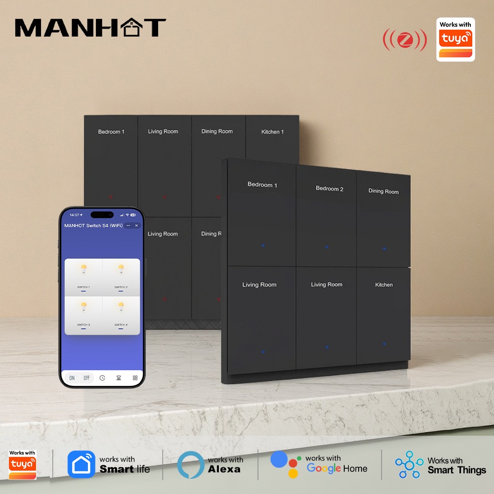 Manhot DIY Name Switch Zigbee  - đánh giá và giá Smart Home Display