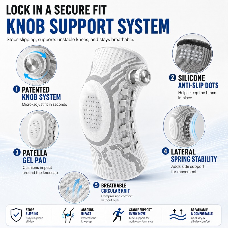 Smart Knob Knee Brace Patella  - đánh giá và giá Smart Home Wellness