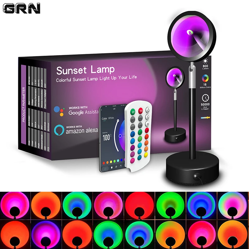 Smart LED Sunset Lamp Colorful - đánh giá và giá Smart Home Solution