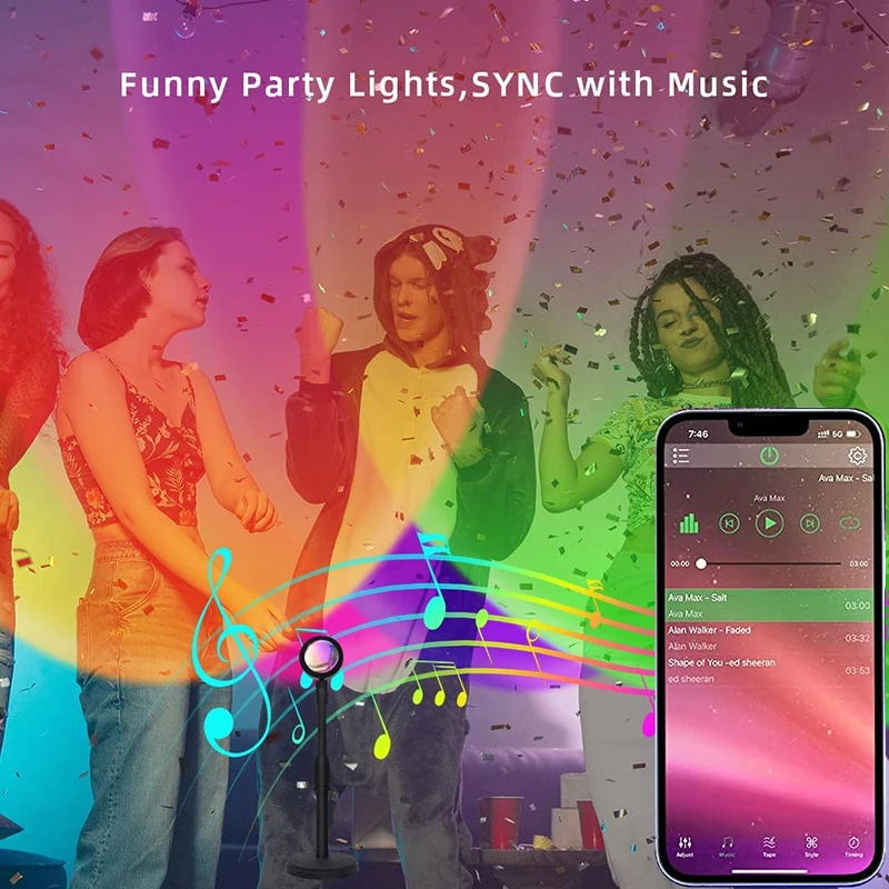 Smart LED Sunset Lamp Colorful - đánh giá và giá Smart Home Solution